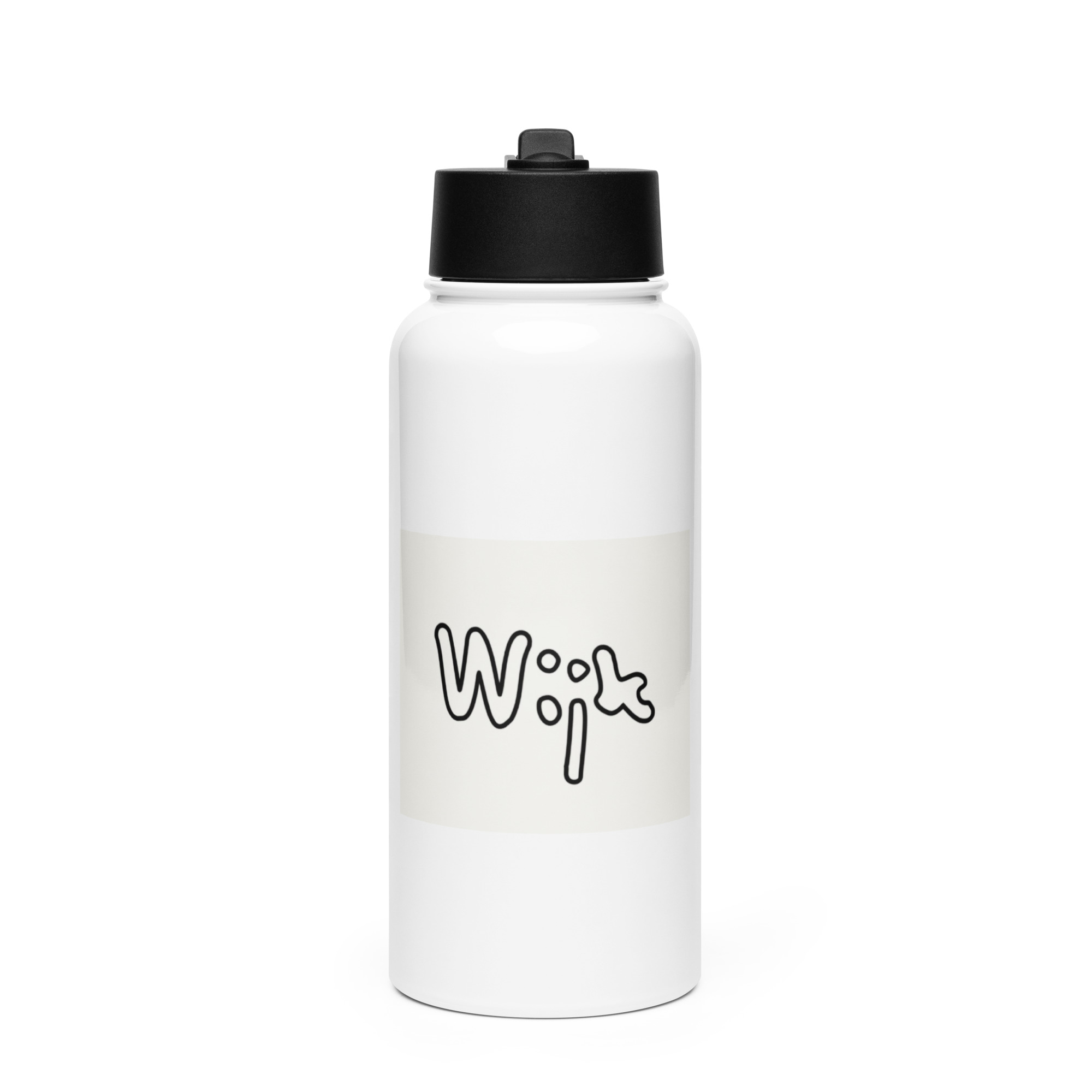 Wasserflasche aus Edelstahl mit Strohdeckel - Afbeelding 2